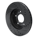 R1 91-01 Acura Integra Front Drilled & Slotted Black Brake Rotor Set