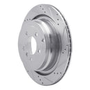 R1 06-12 Land Rover Range Rover Rear Right Drilled & Slotted Silver Brake Rotor