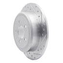 R1 07-12 Dodge Nitro Rear Left Drilled & Slotted Silver Brake Rotor