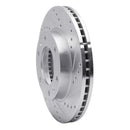 R1 06-14 Hyundai Entourage Front Right Drilled & Slotted Silver Brake Rotor