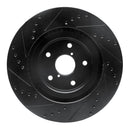 R1 -24 Subaru Forester Front Right Drilled & Slotted Black Brake Rotor
