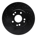 R1 90-98 Mercedes-Benz 500E Front Left Drilled & Slotted Black Brake Rotor