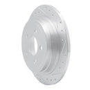 R1 03-05 Ford Explorer Sport Rear Right Drilled & Slotted Silver Brake Rotor