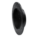 R1 07-17 Acura MDX Rear Right Drilled & Slotted Black Brake Rotor