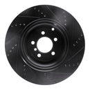 R1 10-12 Land Rover Range Rover Rear Left Drilled & Slotted Black Brake Rotor