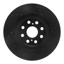 R1 00-05 Toyota MR2 Spyder Rear Left Drilled & Slotted Black Brake Rotor