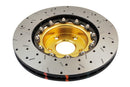 DBA 02-10 WRX / 13+ FR-S / 13+ BRZ Premium Front Drilled & Slotted 5000 Series Rotor w/ Gold Hat