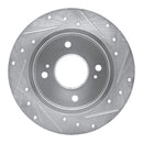 R1 90-06 Infiniti G20 Rear Left Drilled & Slotted Silver Brake Rotor