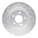 R1 14-20 Acura RLX Rear Right Drilled & Slotted Silver Brake Rotor