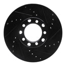 R1 72-80 Mercedes-Benz 280SEL Front Right Drilled & Slotted Black Brake Rotor