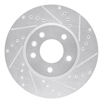 R1 13-25 Cadillac ATS Front Right Drilled & Slotted Silver Brake Rotor