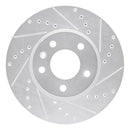 R1 13-25 Cadillac ATS Front Right Drilled & Slotted Silver Brake Rotor