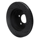 R1 99-06 Jeep Cherokee Front Left Drilled & Slotted Black Brake Rotor