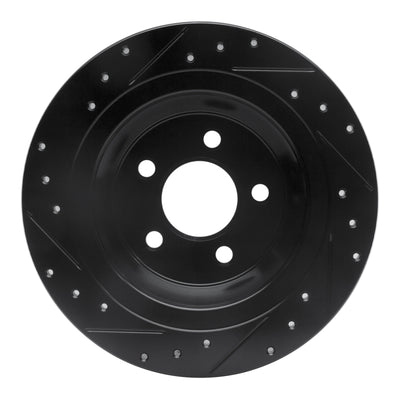 R1 15-23 Ford Mustang Front & Rear Drilled & Slotted Black Brake Rotor Set