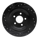 R1 15-23 Ford Mustang Front & Rear Drilled & Slotted Black Brake Rotor Set