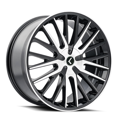 Kraze KR185 Double Down 22x8.5 / 5x112/114.3 BP / 38mm Offset / 73mm Hub Gloss Black Machined Wheel