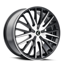 Kraze KR185 Double Down 22x8.5 / 5x112/114.3 BP / 38mm Offset / 73mm Hub Gloss Black Machined Wheel