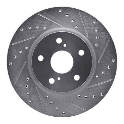 R1 86-92 Toyota Supra Front Right Drilled & Slotted Silver Brake Rotor