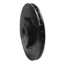 R1 18-22 Genesis G70 Front Left Drilled & Slotted Black Brake Rotor