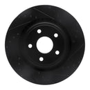 R1 06-10 Jeep Grand Cherokee Front Right Drilled & Slotted Black Brake Rotor