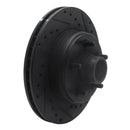 R1 90-02 Chevrolet ASTRO Front Right Drilled & Slotted Black Brake Rotor