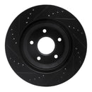R1 97-09 Cadillac XLR Front & Rear Drilled & Slotted Black Brake Rotor Set