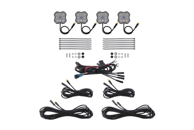 Diode Dyamics Rock Light - Amber/White - M8 4-Pack