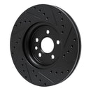 R1 17-19 Jaguar F-Pace Front Left Drilled & Slotted Black Brake Rotor