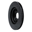 R1 12-16 Honda CR-V Front Left Drilled & Slotted Black Brake Rotor