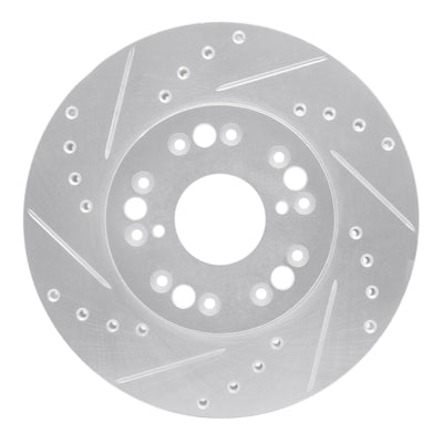 R1 91-92 Lexus LS400 Front Left Drilled & Slotted Silver Brake Rotor