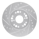R1 91-92 Lexus LS400 Front Left Drilled & Slotted Silver Brake Rotor