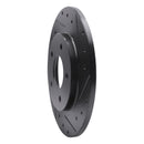 R1 94-99 Buick Regal Rear Right Drilled & Slotted Black Brake Rotor