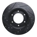R1 79-80 Toyota Pickup Front Right Drilled & Slotted Black Brake Rotor