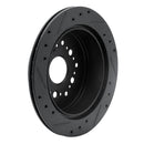 R1 92-98 Lexus SC300 Rear Right Drilled & Slotted Black Brake Rotor