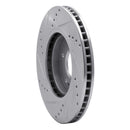 R1 01-06 Hyundai Santa Fe Front Right Drilled & Slotted Silver Brake Rotor