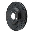 R1 06-16 Buick Allure Front Left Drilled & Slotted Black Brake Rotor