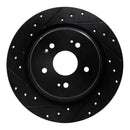 R1 15-20 Acura TLX Front & Rear Drilled & Slotted Black Brake Rotor Set