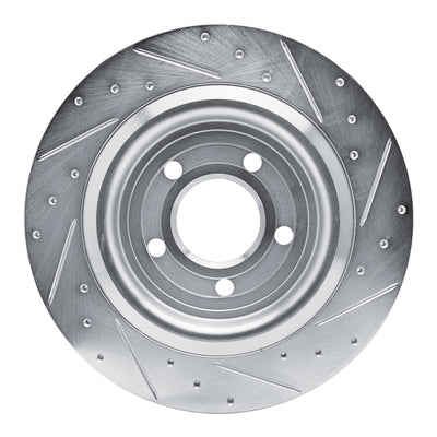 R1 20-25 Ford Mustang Rear Drilled & Slotted Silver Brake Rotor Set