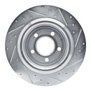 R1 20-25 Ford Mustang Rear Drilled & Slotted Silver Brake Rotor Set