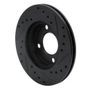 R1 80-08 Audi 4000 Front Left Drilled & Slotted Black Brake Rotor