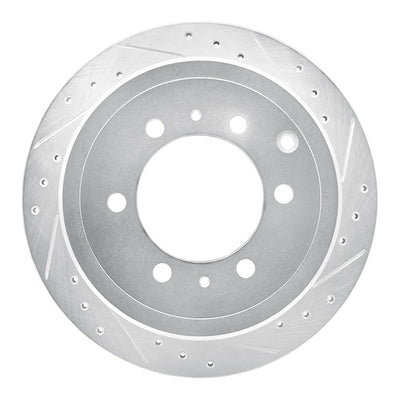 R1 93-97 Lexus LX450 Rear Right Drilled & Slotted Silver Brake Rotor
