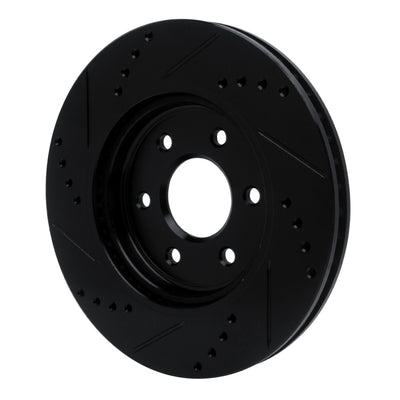 R1 05-24 Nissan Frontier Front & Rear Drilled & Slotted Black Brake Rotor Set