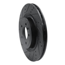 R1 14-24 Land Rover Range Rover Sport Rear Left Drilled & Slotted Black Brake Rotor