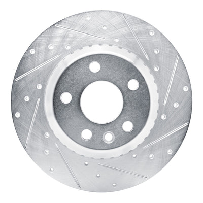 R1 20-22 Jaguar E-Pace Rear Right Drilled & Slotted Silver Brake Rotor