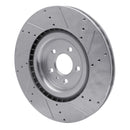 R1 13-14 Ford Mustang Front Left Drilled & Slotted Silver Brake Rotor