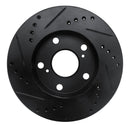 R1 92-01 Toyota Camry Front Right Drilled & Slotted Black Brake Rotor