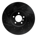 R1 03-05 Land Rover Range Rover Front Right Drilled & Slotted Black Brake Rotor