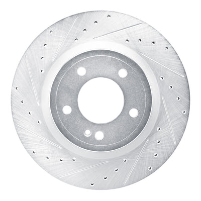 R1 19-25 Mercedes-Benz G580 Rear Left Drilled & Slotted Silver Brake Rotor