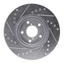 R1 90-16 Saab 9-2X Front Right Drilled & Slotted Silver Brake Rotor