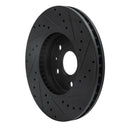 R1 2008-2014 Cadillac CTS Front Left Drilled & Slotted Black Brake Rotor